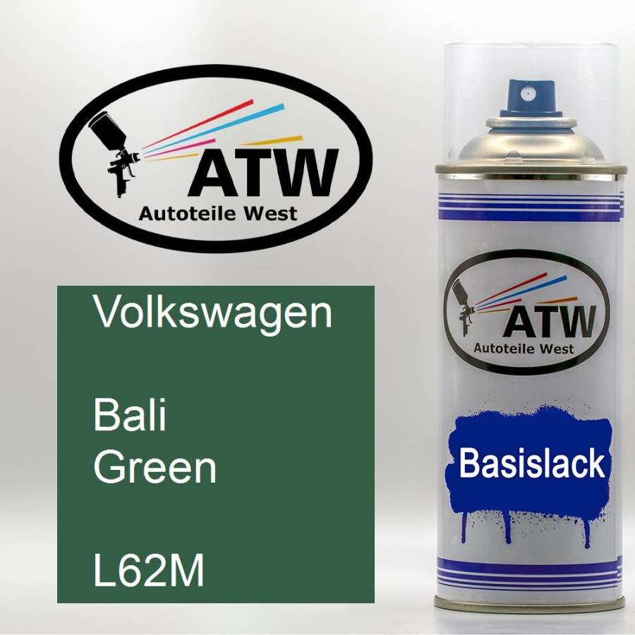 Volkswagen, Bali Green, L62M: 400ml Sprühdose, von ATW Autoteile West.